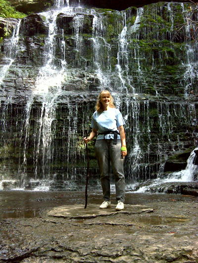 Kathy at the falls.